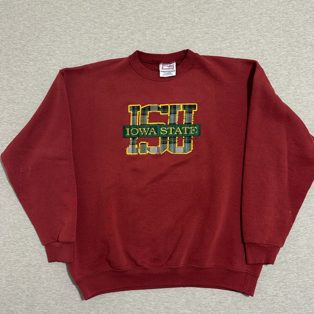 Vintage Iowa State Cyclones Crable Sportswear Sweatshirt Maroon Mens Size XL